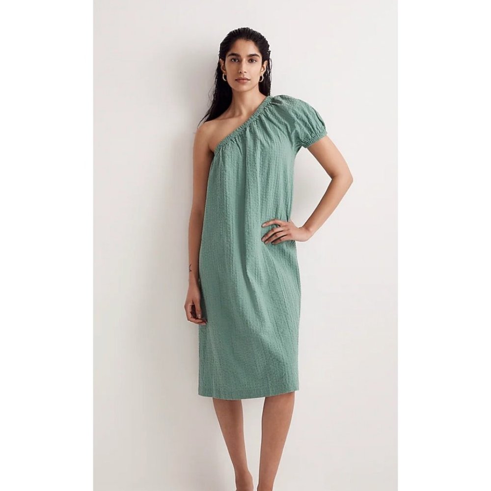 Madewell Green One-Shoulder Dress